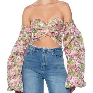 Crop multi colored blouse